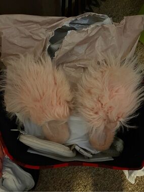 UGG Pink Fluff Slide Slippers